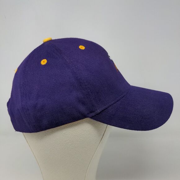 NFL Men's Strapback Hat Purple OSFA Minnesota Vikings Embroidered Logo Cotton - Picture 5 of 9